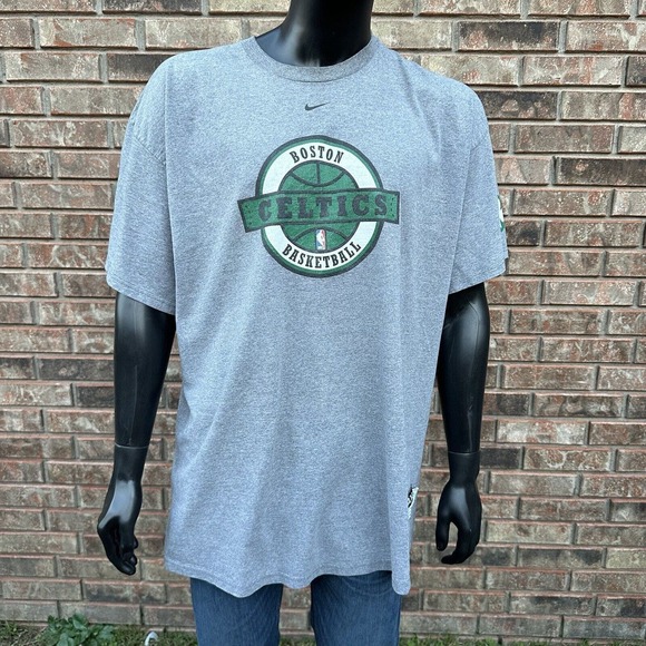 Vintage 90s Nike Boston Celtics Shirt Mens Plus Size XXL Center Swoosh NBA Gray - Picture 1 of 8